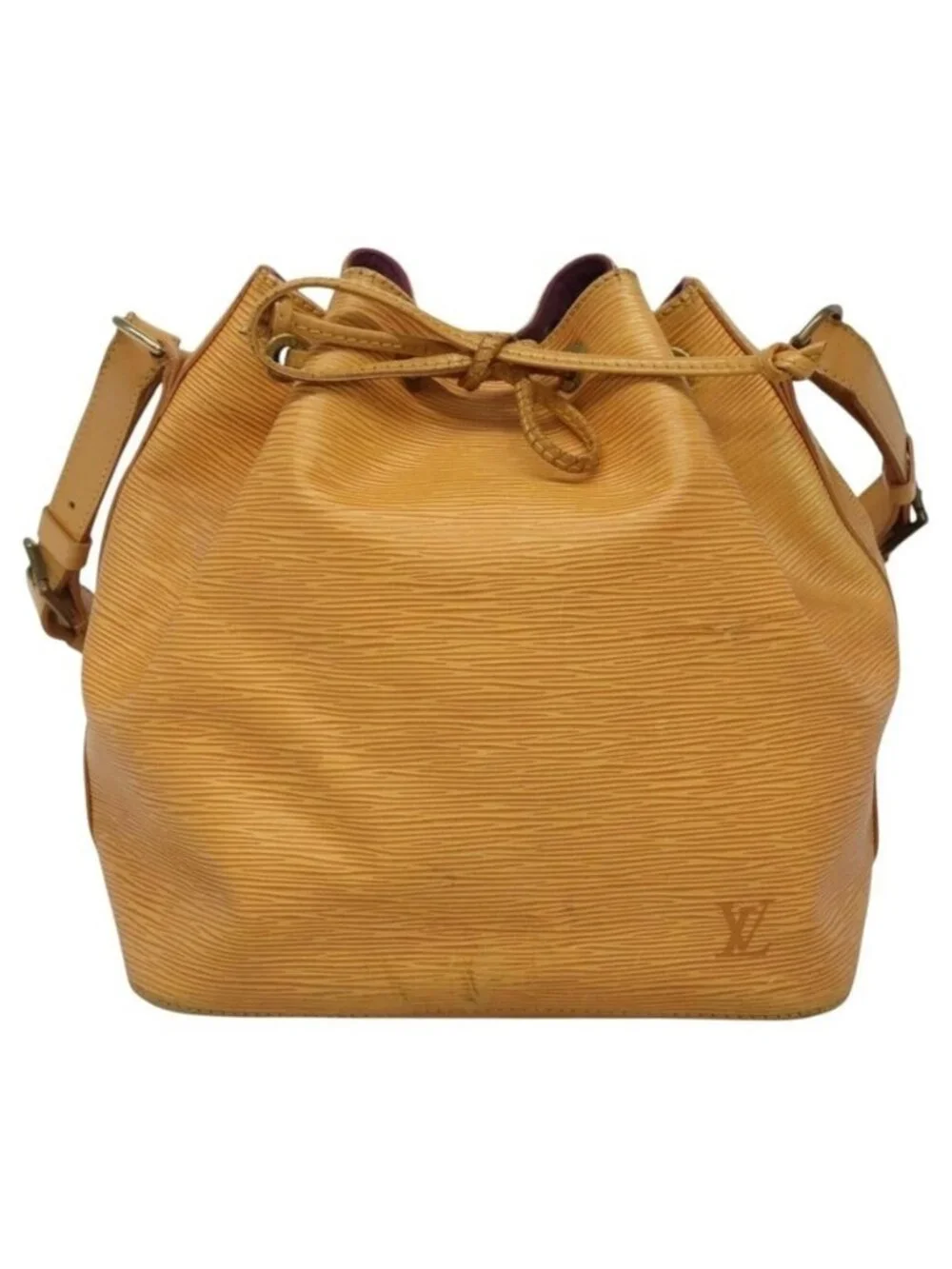 Authentic LOUIS VUITTON Epi Petit Noe Shoulder Bag Yellow M44109 LV